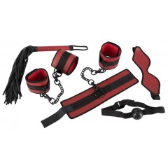 Красно-черный набор из 5 предметов для БДСМ-игр